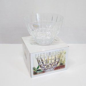Fifth Avenue Crystal Emerald 7" Bowl Sparkling Lead Crystal Clear #301901-GB NIB